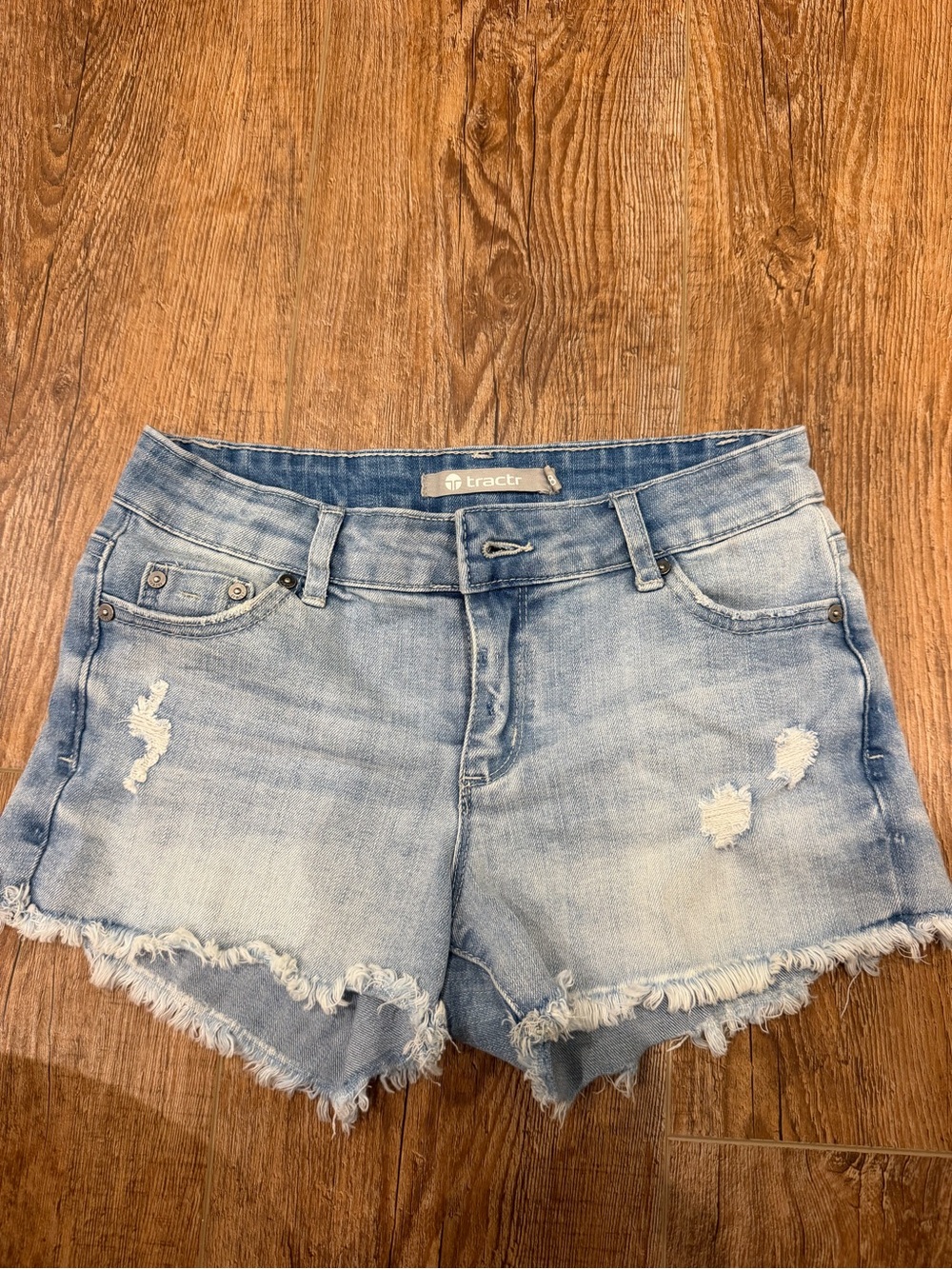 Tractr Light Blue Distressed Denim Cutoff Shorts